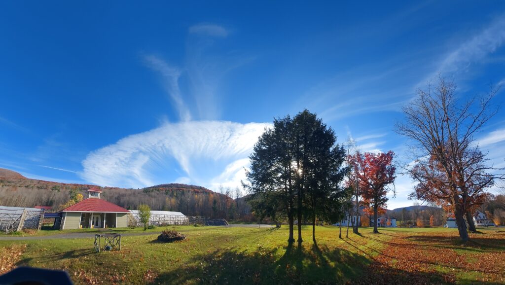 Wide view of Natural Agriculture Farm at Sugar Maples.