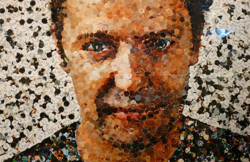 Mosaic portrait of Vik Muniz