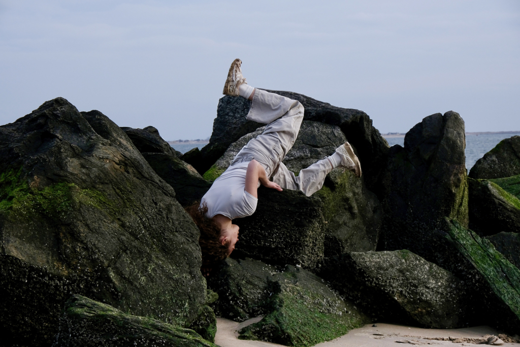 Dancer on rocks